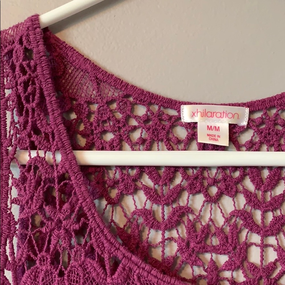 Xhilaration purple crochet tank top - Picture 3 of 5